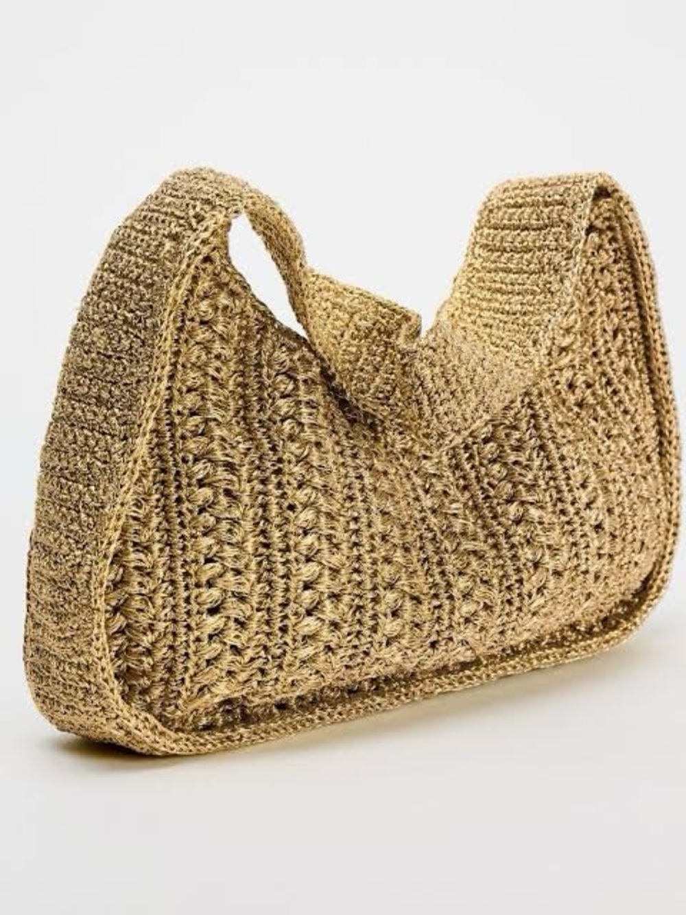 Zara metallic gold hobo bag